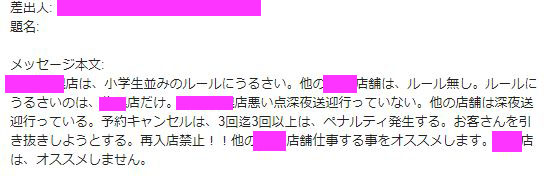 読者から寄せられた口コミメール