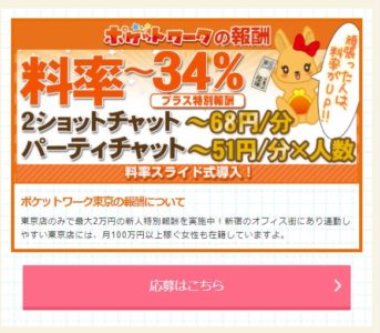 ポケットワーク応募はこちらボタン